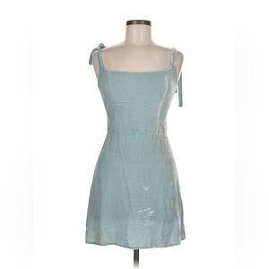 Reformation Minna Dress in turquoise velvet, size 6